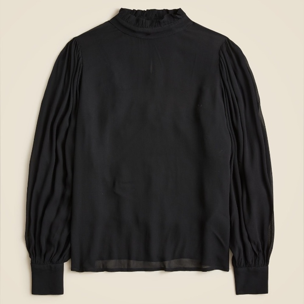 J. Crew Ruffleneck Top In Chiffon
